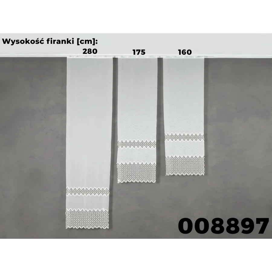 Firanka z aplikacją gipiurową 008897