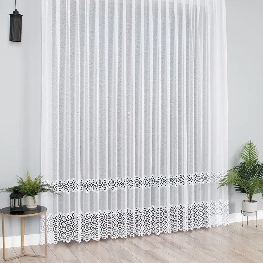 Firanka z aplikacją gipiurową 008897