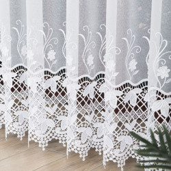 Firanka haftowana z aplikacją gipiurową 122795 Firanka haftowana z aplikacją gipiurową 122795