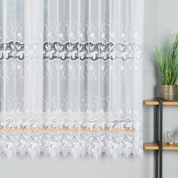 Firanka haftowana z aplikacją gipiurową 122795 Firanka haftowana z aplikacją gipiurową 122795