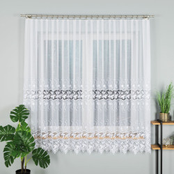 Firanka haftowana z aplikacją gipiurową 122795 Firanka haftowana z aplikacją gipiurową 122795