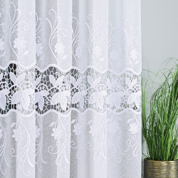 Firanka haftowana z aplikacją gipiurową 122795 Firanka haftowana z aplikacją gipiurową 122795