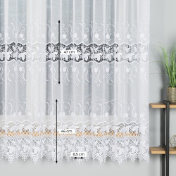 Firanka haftowana z aplikacją gipiurową 122795 Firanka haftowana z aplikacją gipiurową 122795