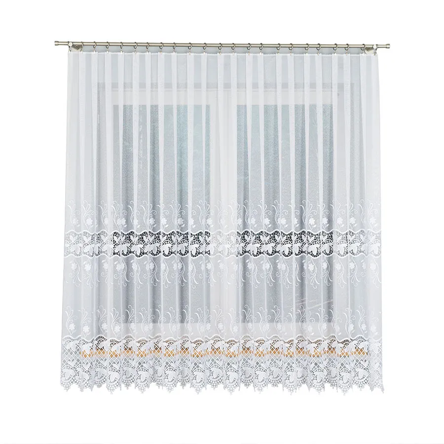 Firanka haftowana z aplikacją gipiurową 122795