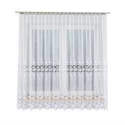 Firanka haftowana z aplikacją gipiurową 122795 Firanka haftowana z aplikacją gipiurową 122795