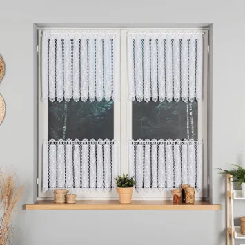 Zazdrostka haftowana panelowa na batyście, wysokość 45cm, kolor 001 biały 015589