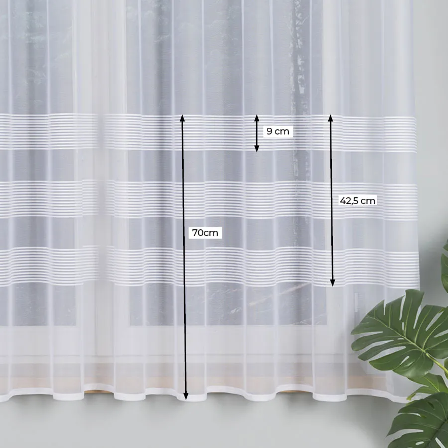 Firanka żakardowa ze wzorem pasowym 000282