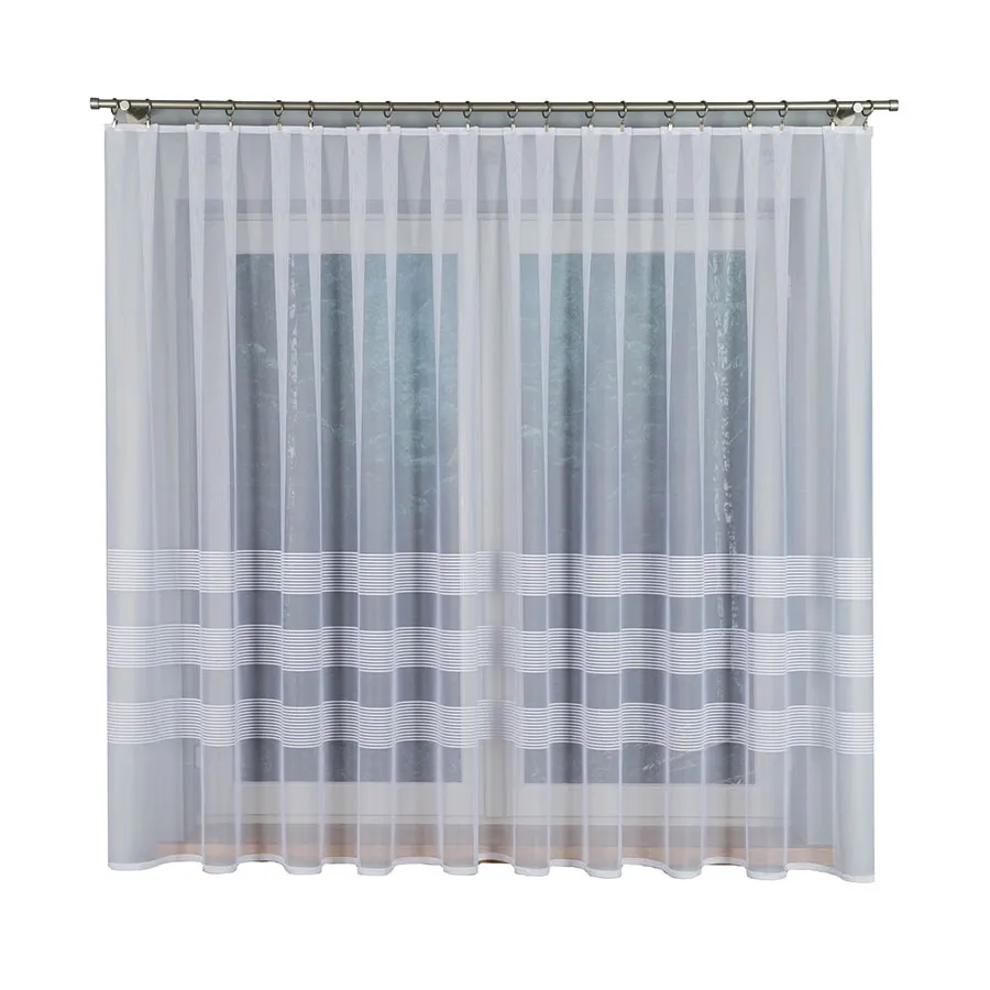 Firanka żakardowa ze wzorem pasowym 000282