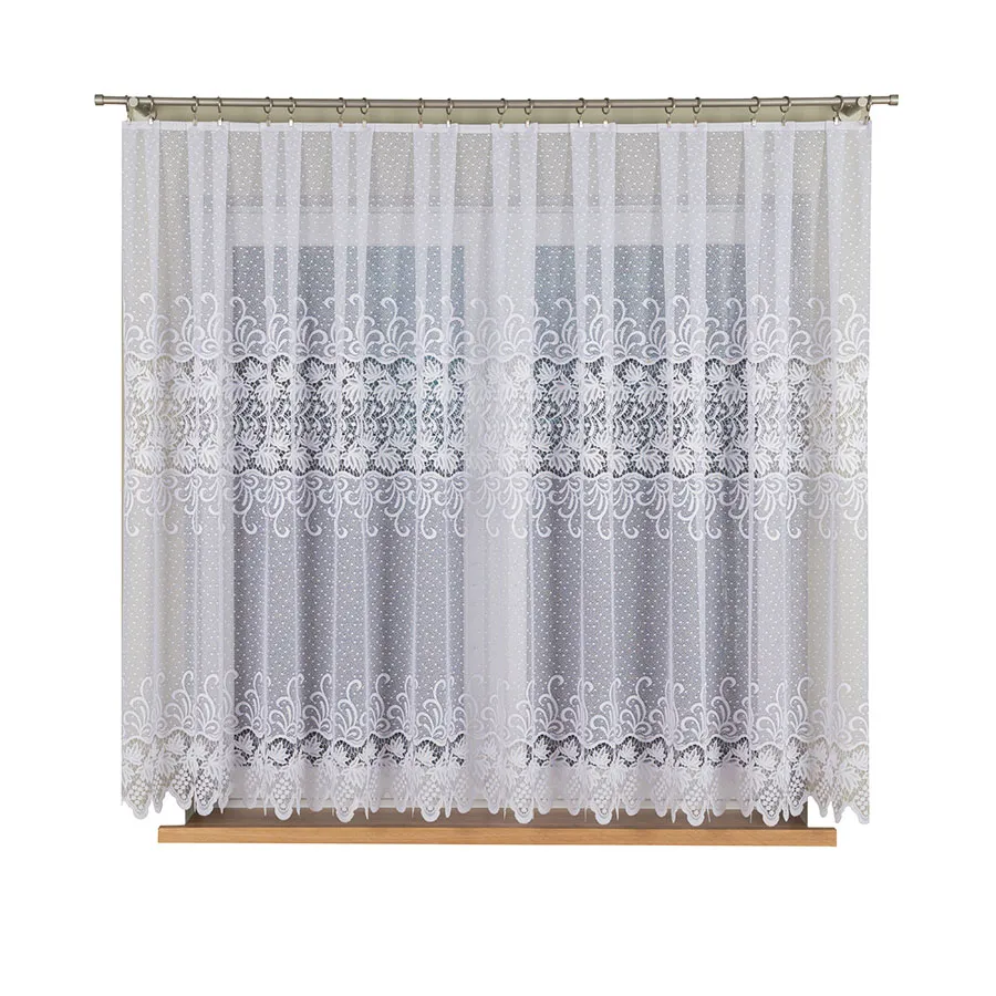 Firanka żakardowa ze wzorem pasowym 018965