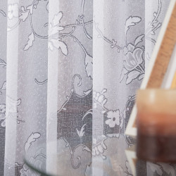 Firanka żakardowa ze wzorem po całości 023418 Firanka żakardowa ze wzorem po całości 023418