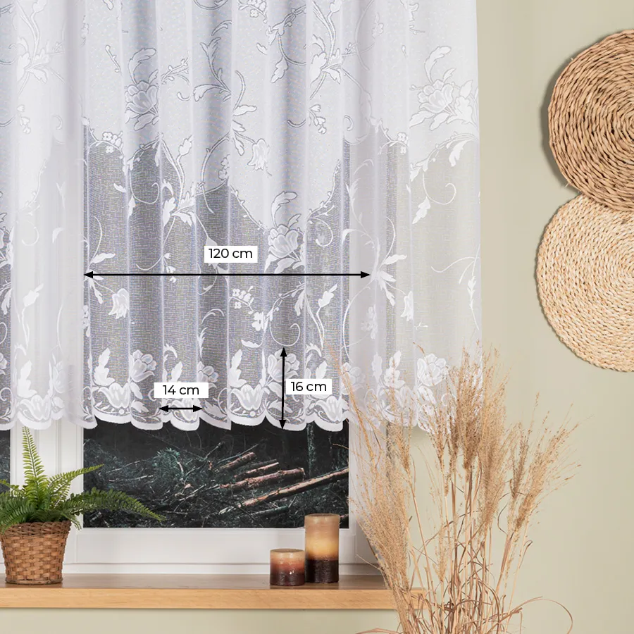 Firanka żakardowa ze wzorem po całości 023418