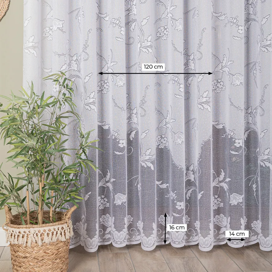 Firanka żakardowa ze wzorem po całości 023418