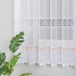 Firanka z aplikacją na markizecie ze wzorem pasowym 008828 Firanka z aplikacją na markizecie ze wzorem pasowym 008828