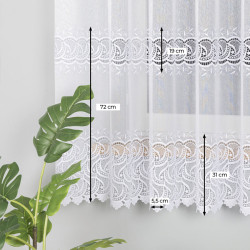 Firanka z aplikacją na markizecie ze wzorem pasowym 008828 Firanka z aplikacją na markizecie ze wzorem pasowym 008828