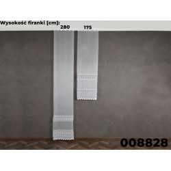 Firanka z aplikacją na markizecie ze wzorem pasowym 008828 Firanka z aplikacją na markizecie ze wzorem pasowym 008828