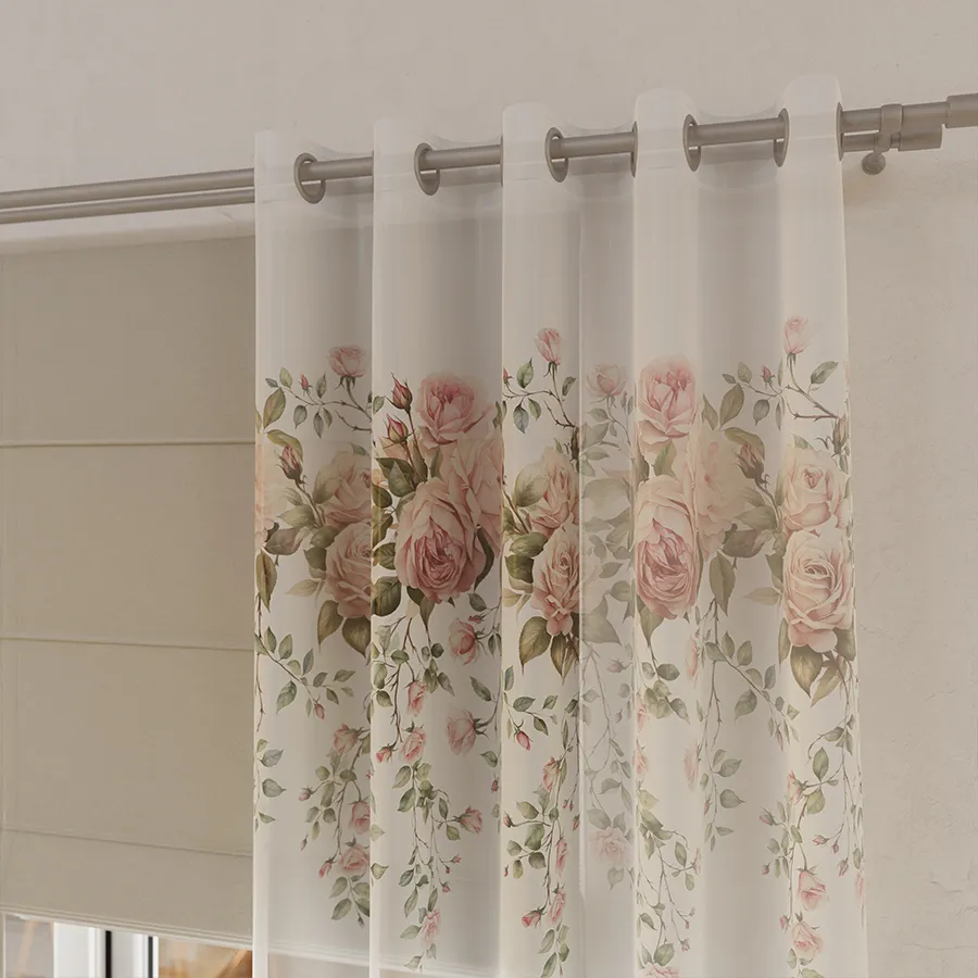 Firanka z ołowianką ROSETTE woal