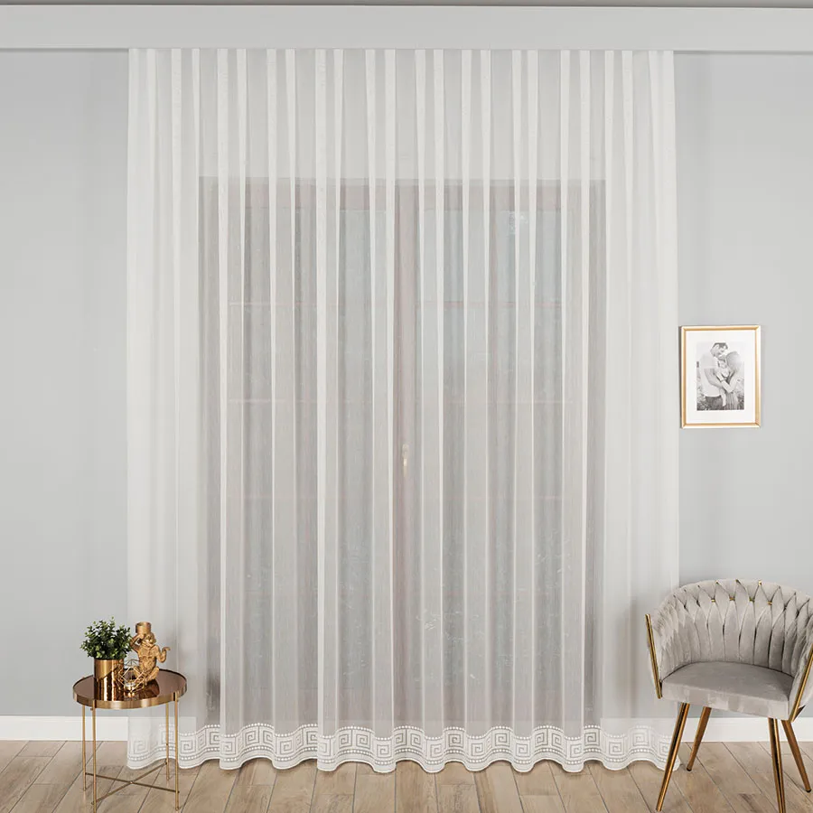 Firanka haftowana ze wzorem na samym dole 127195