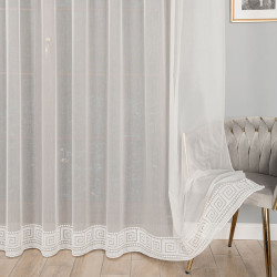 Firanka haftowana ze wzorem na samym dole 127195 Firanka haftowana ze wzorem na samym dole 127195