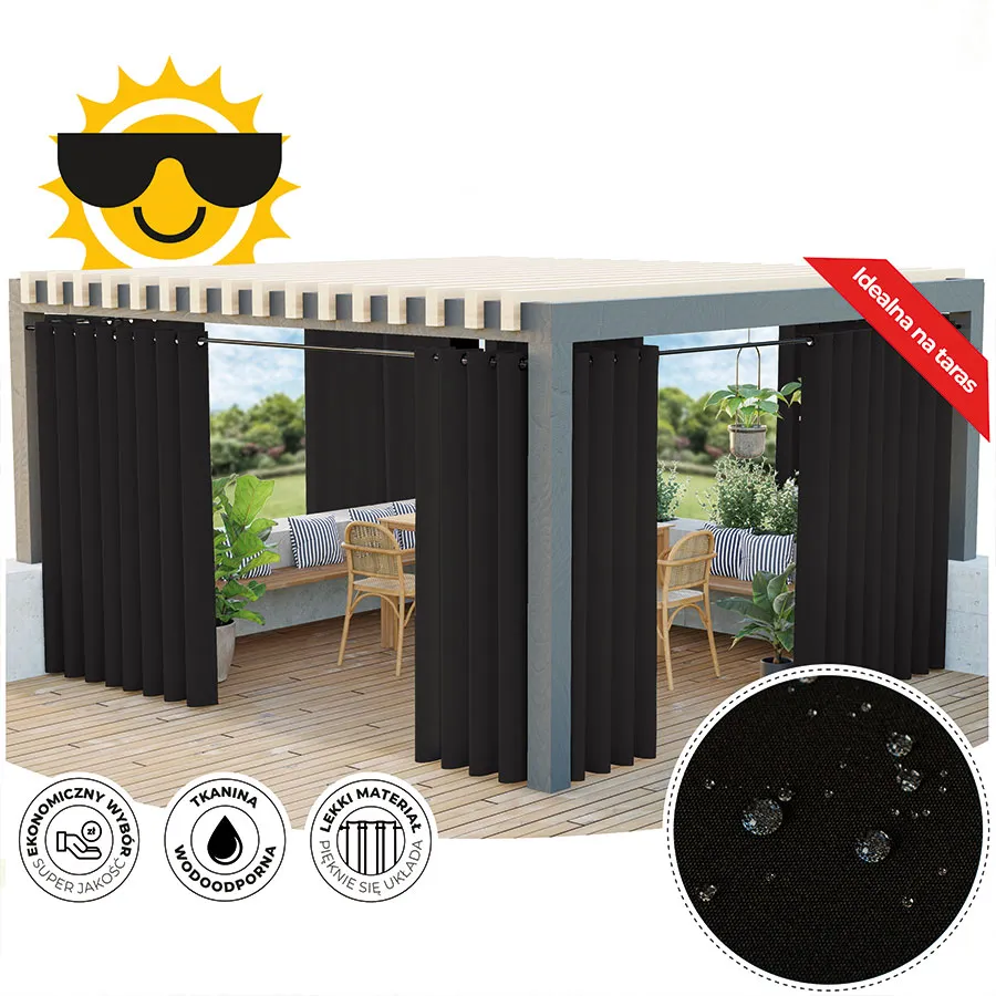 Zasłona gotowa na przelotkach GARDENIA