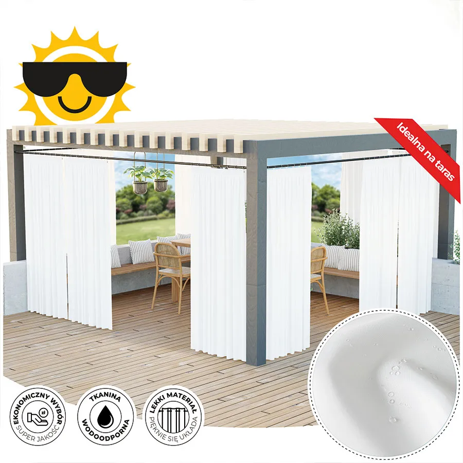 Zasłona gotowa na taśmie GARDENIA