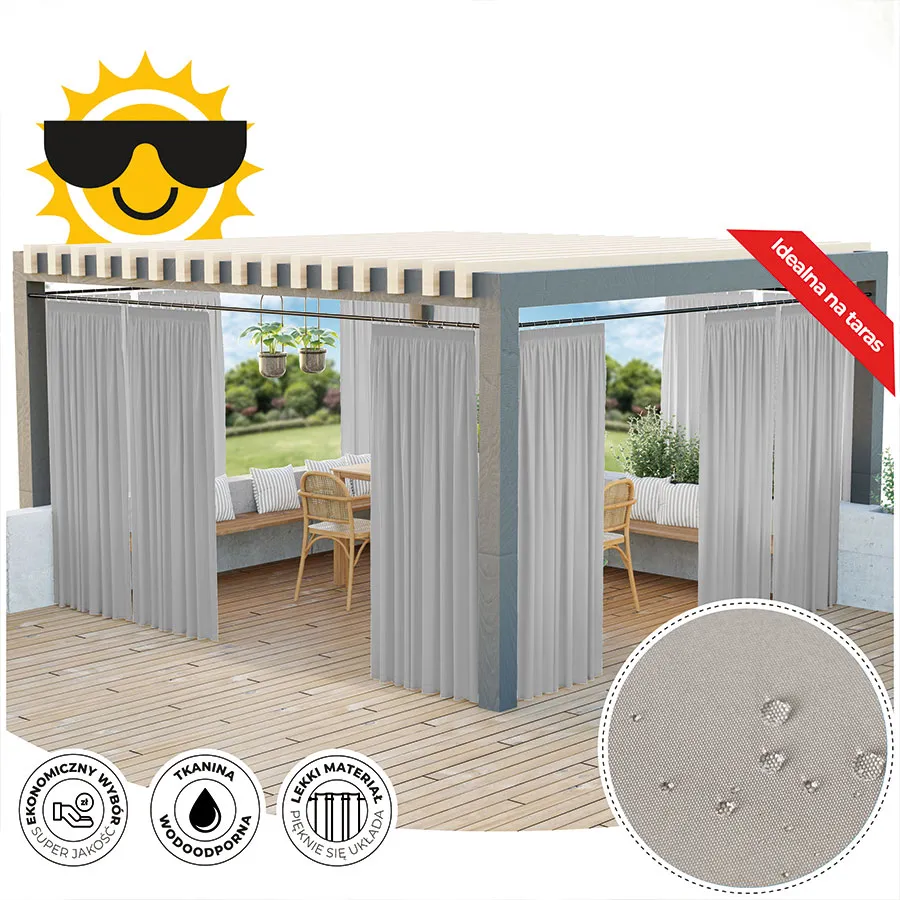 Zasłona gotowa na taśmie GARDENIA