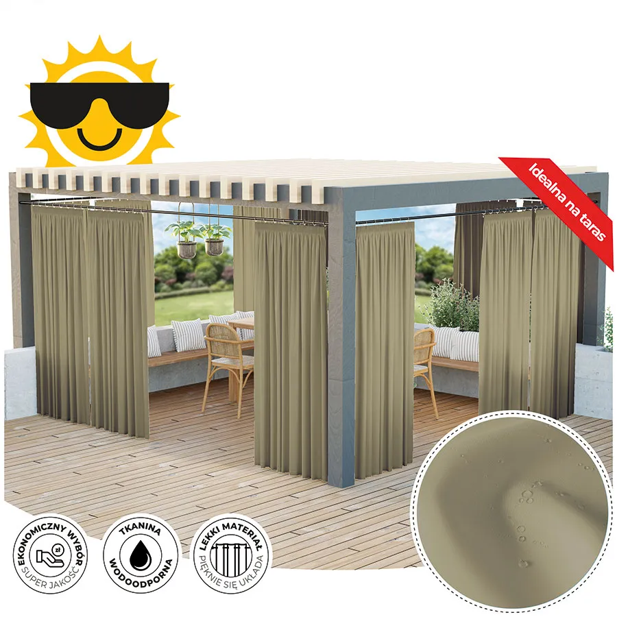 Zasłona gotowa na taśmie GARDENIA