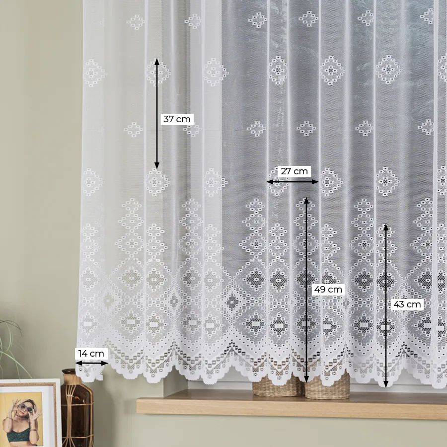 Firanka żakardowa ze wzorem po całości 044255