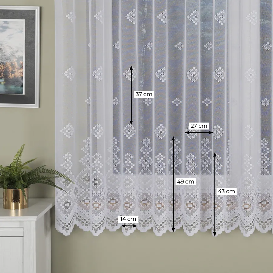 Firanka żakardowa ze wzorem po całości 044255