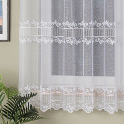 Firanka żakardowa ze wzorem pasowym 054316 Firanka żakardowa ze wzorem pasowym 054316
