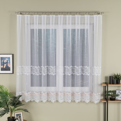 Firanka żakardowa ze wzorem pasowym 054316 Firanka żakardowa ze wzorem pasowym 054316