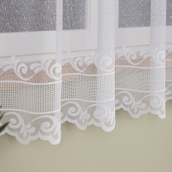 Firanka żakardowa ze wzorem pasowym 054316 Firanka żakardowa ze wzorem pasowym 054316