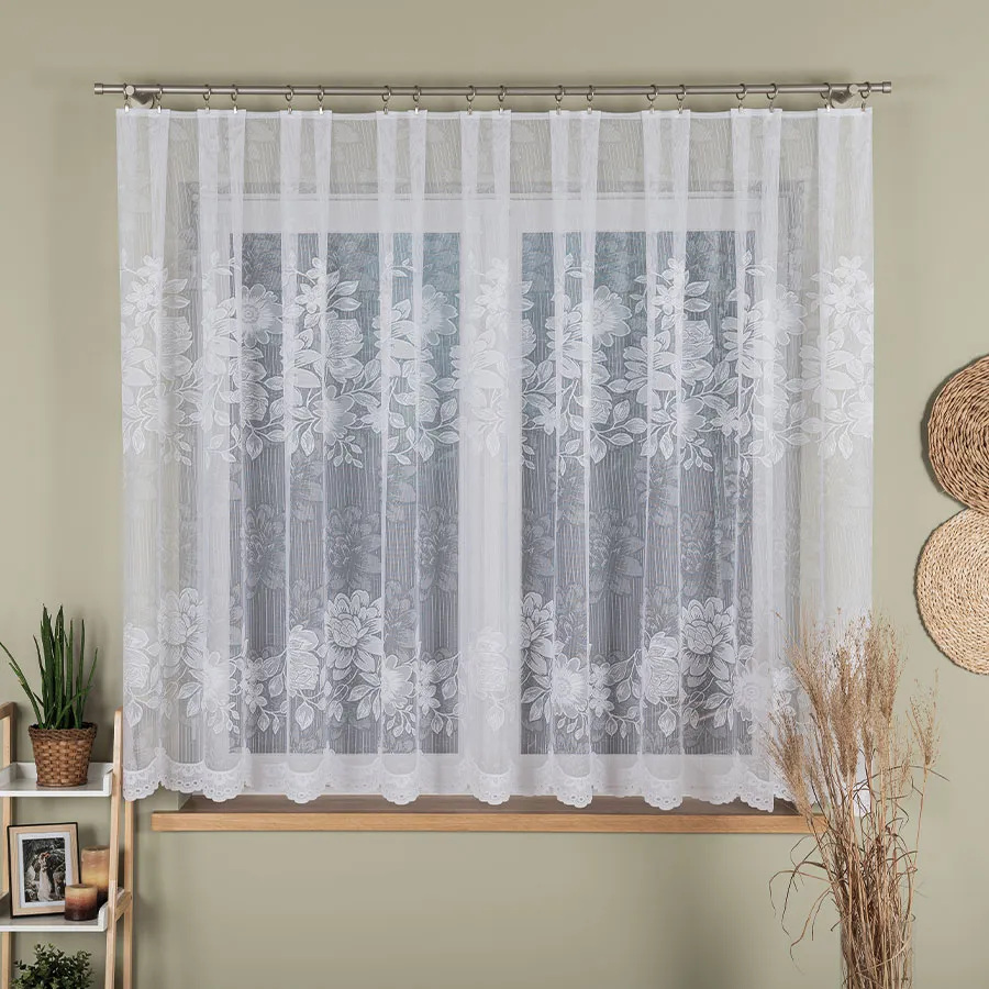 Firanka żakardowa ze wzorem po całości 054363