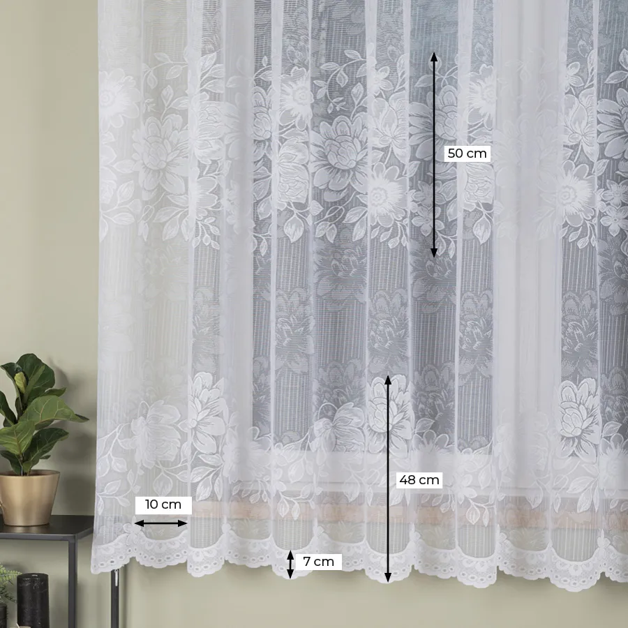 Firanka żakardowa ze wzorem po całości 054363