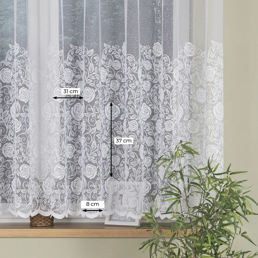 Firanka żakardowa ze wzorem na samym dole 107240