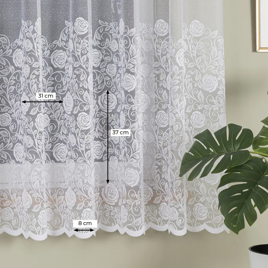 Firanka żakardowa ze wzorem na samym dole 107240