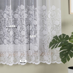 Firanka żakardowa ze wzorem na samym dole 107240 Firanka żakardowa ze wzorem na samym dole 107240