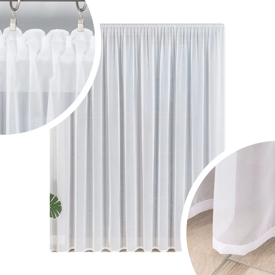 Firanka gotowa z taśmą marszczącą WOAL