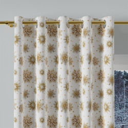 Tkanina dekoracyjna wodoodporna ZŁOTE ŚNIEŻYNKI