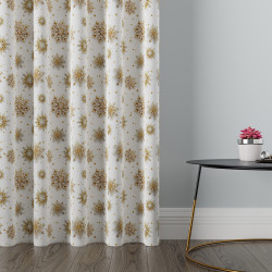 Tkanina dekoracyjna wodoodporna ZŁOTE ŚNIEŻYNKI