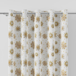 Tkanina dekoracyjna wodoodporna ZŁOTE ŚNIEŻYNKI