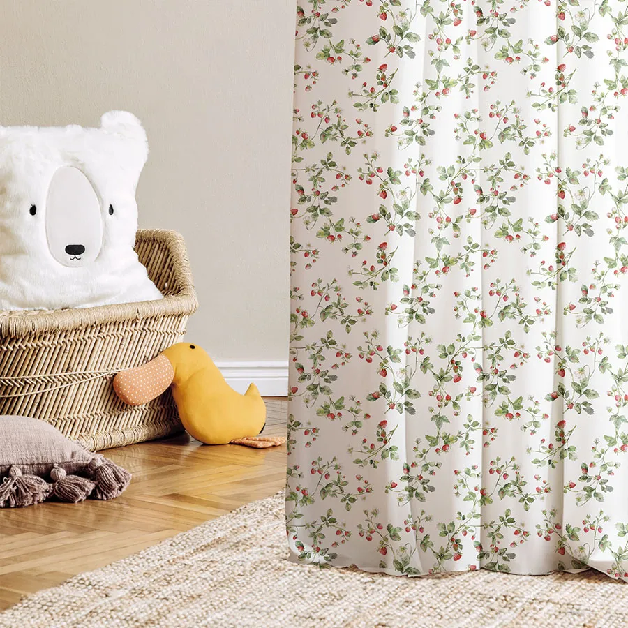 Tkanina dekoracyjna wodoodporna POZIOMKI