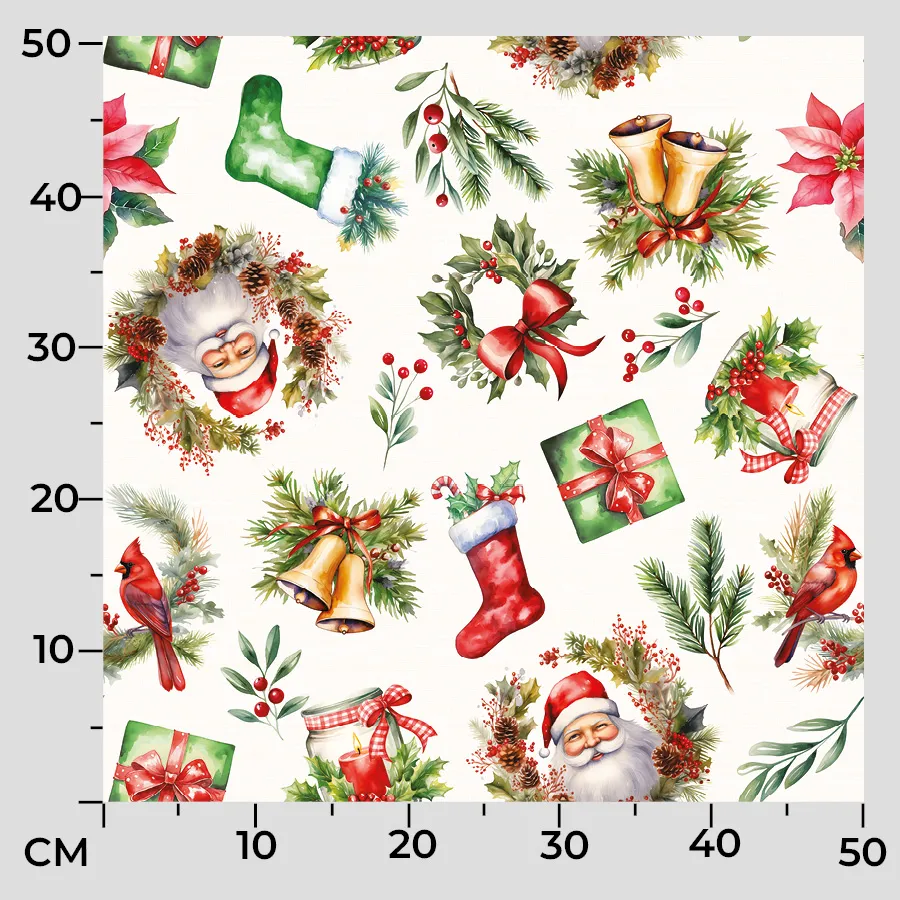 Tkanina dekoracyjna wodoodporna ŚWIĄTECZNY MIX