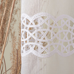 Firanka z aplikacją na markizecie ze wzorem pasowym 006046 Firanka z aplikacją na markizecie ze wzorem pasowym 006046