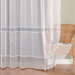 Firanka z aplikacją na markizecie ze wzorem pasowym 006046 Firanka z aplikacją na markizecie ze wzorem pasowym 006046