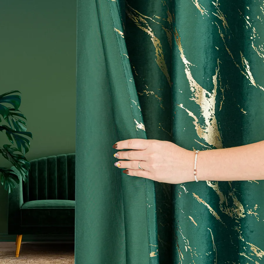 Tkanina dekoracyjna ze złotym nadrukiem MARMA VELVI