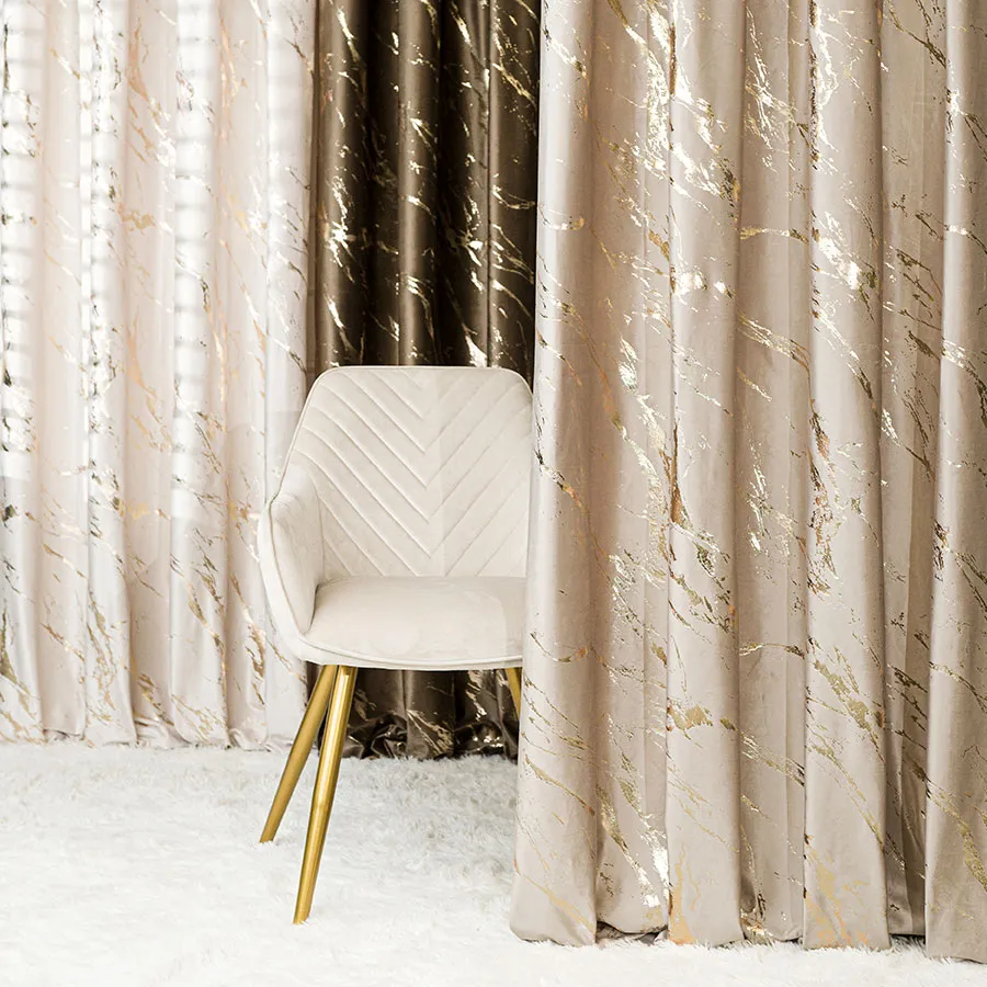 Tkanina dekoracyjna ze złotym nadrukiem MARMA VELVI