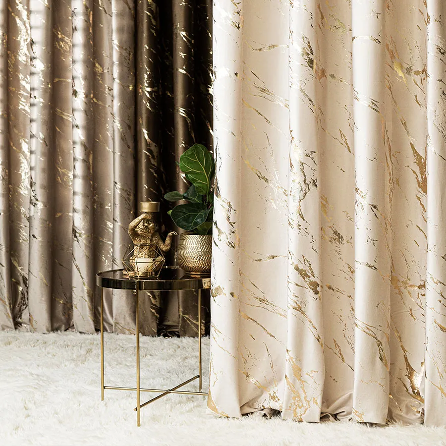 Tkanina dekoracyjna ze złotym nadrukiem MARMA VELVI