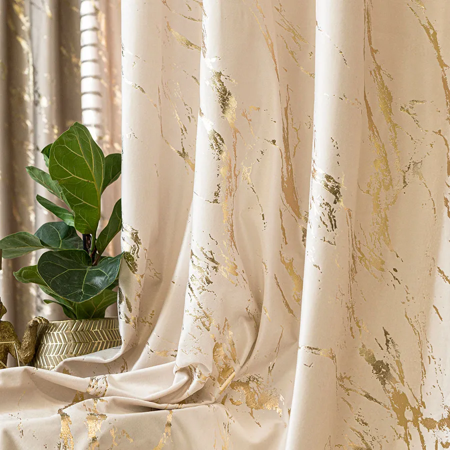 Tkanina dekoracyjna ze złotym nadrukiem MARMA VELVI