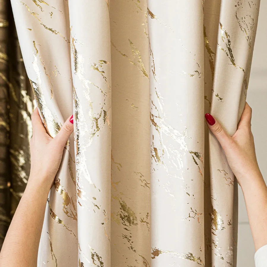 Tkanina dekoracyjna ze złotym nadrukiem MARMA VELVI