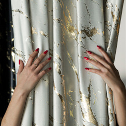 Tkanina dekoracyjna ze złotym nadrukiem MARMA VELVI